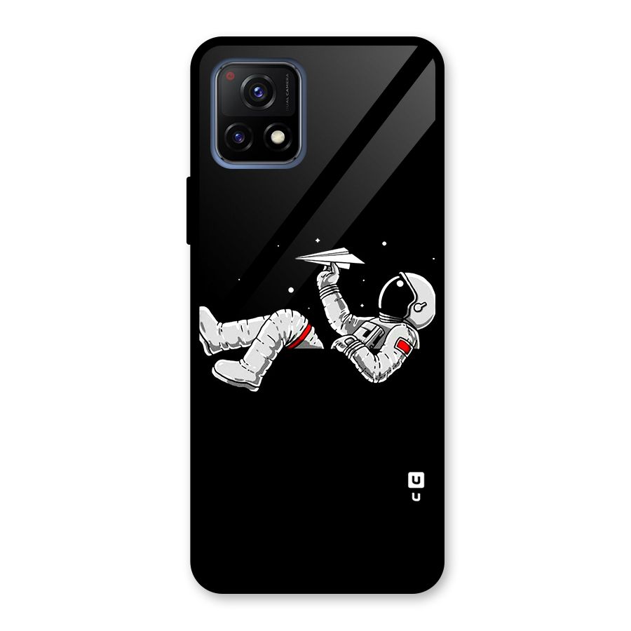 Astronaut Aeroplane Glass Back Case for Vivo Y72 5G