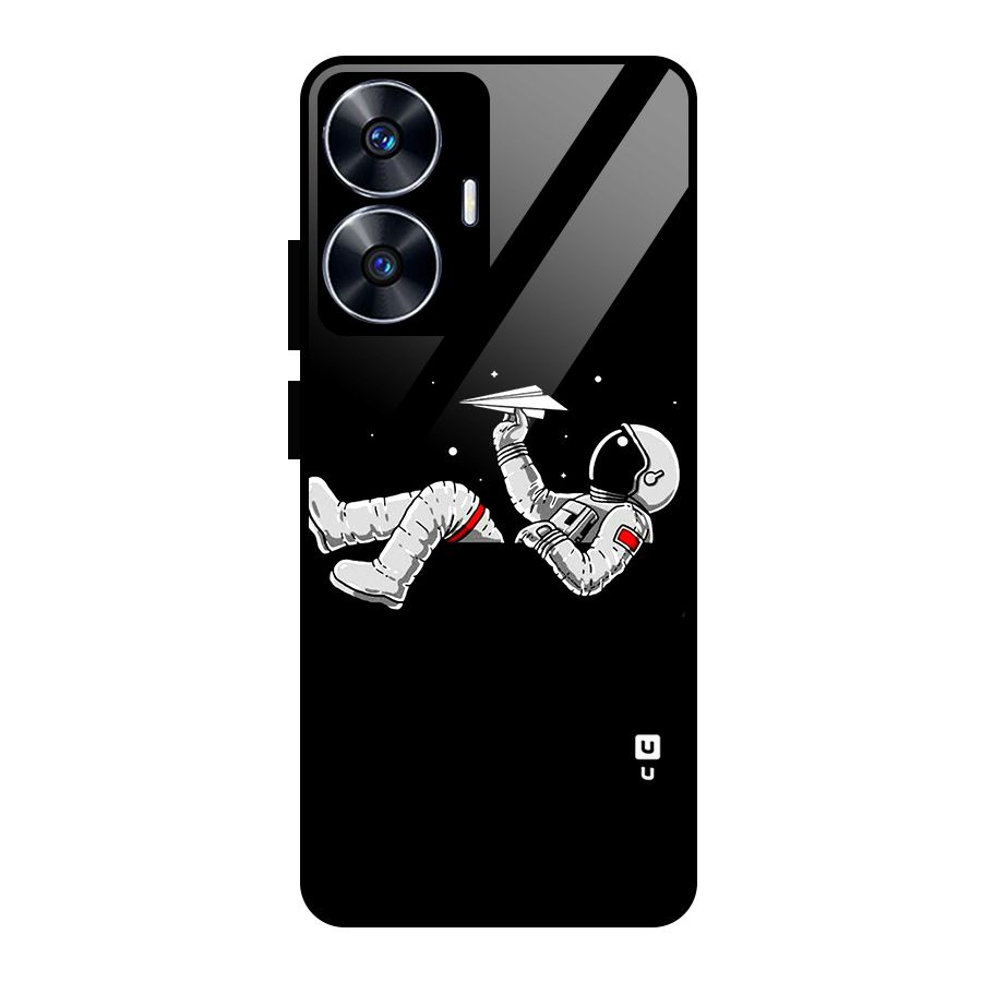 Astronaut Aeroplane Glass Back Case for realme C55