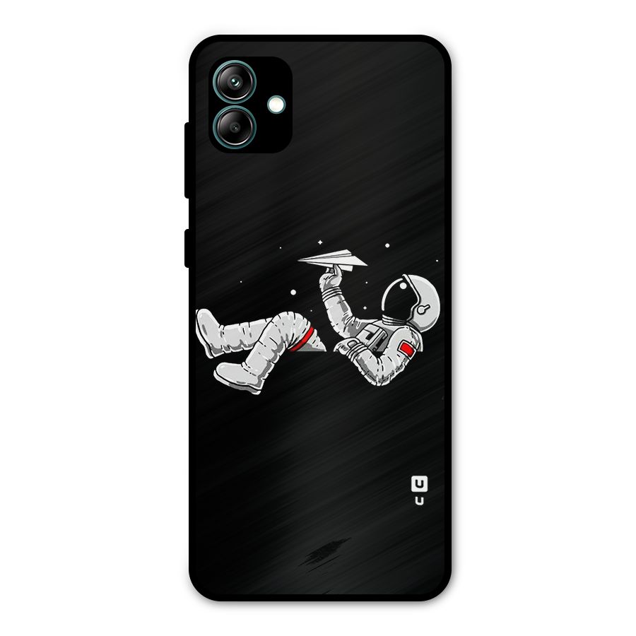 Astronaut Aeroplane Metal Back Case for Galaxy A04
