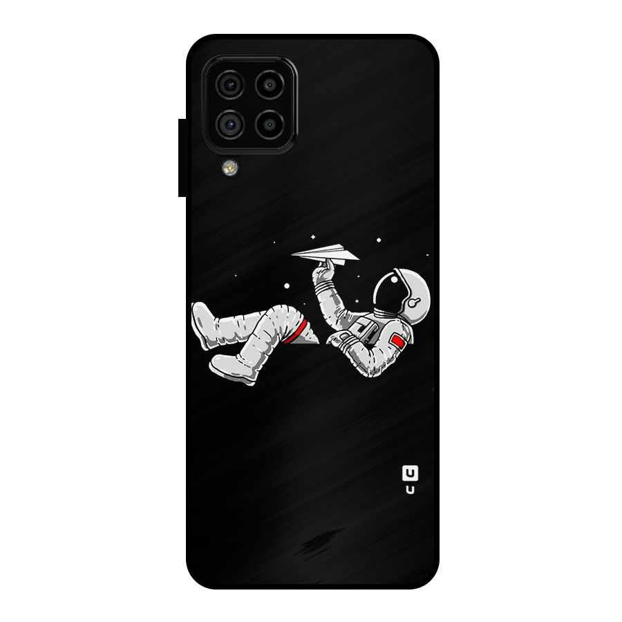 Astronaut Aeroplane Metal Back Case for Galaxy A22 4G