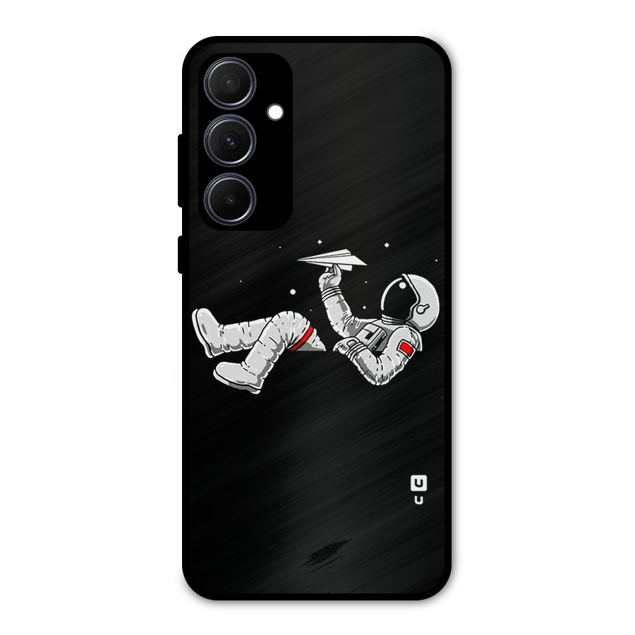 Astronaut Aeroplane Metal Back Case for Galaxy A35