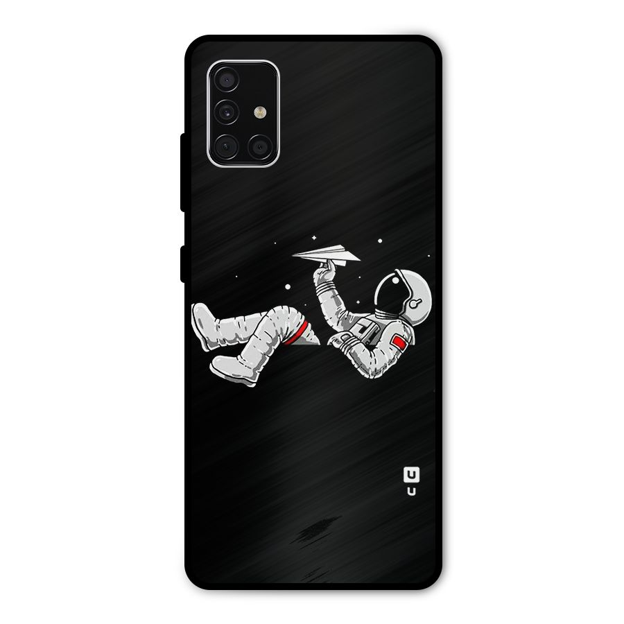 Astronaut Aeroplane Metal Back Case for Galaxy A51