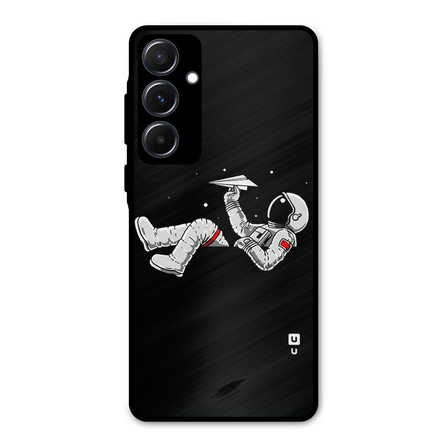 Astronaut Aeroplane Metal Back Case for Galaxy A55
