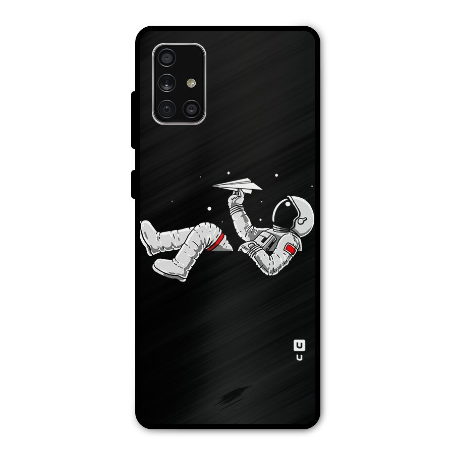 Astronaut Aeroplane Metal Back Case for Galaxy A71