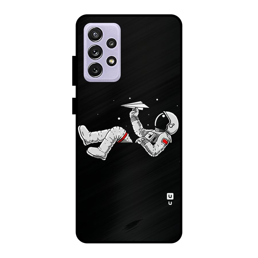 Astronaut Aeroplane Metal Back Case for Galaxy A72