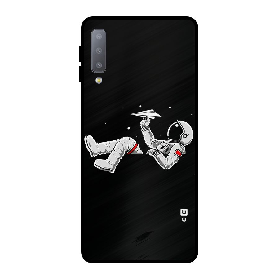 Astronaut Aeroplane Metal Back Case for Galaxy A7 (2018)