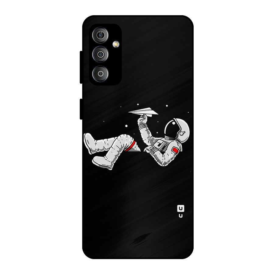 Astronaut Aeroplane Metal Back Case for Galaxy F23