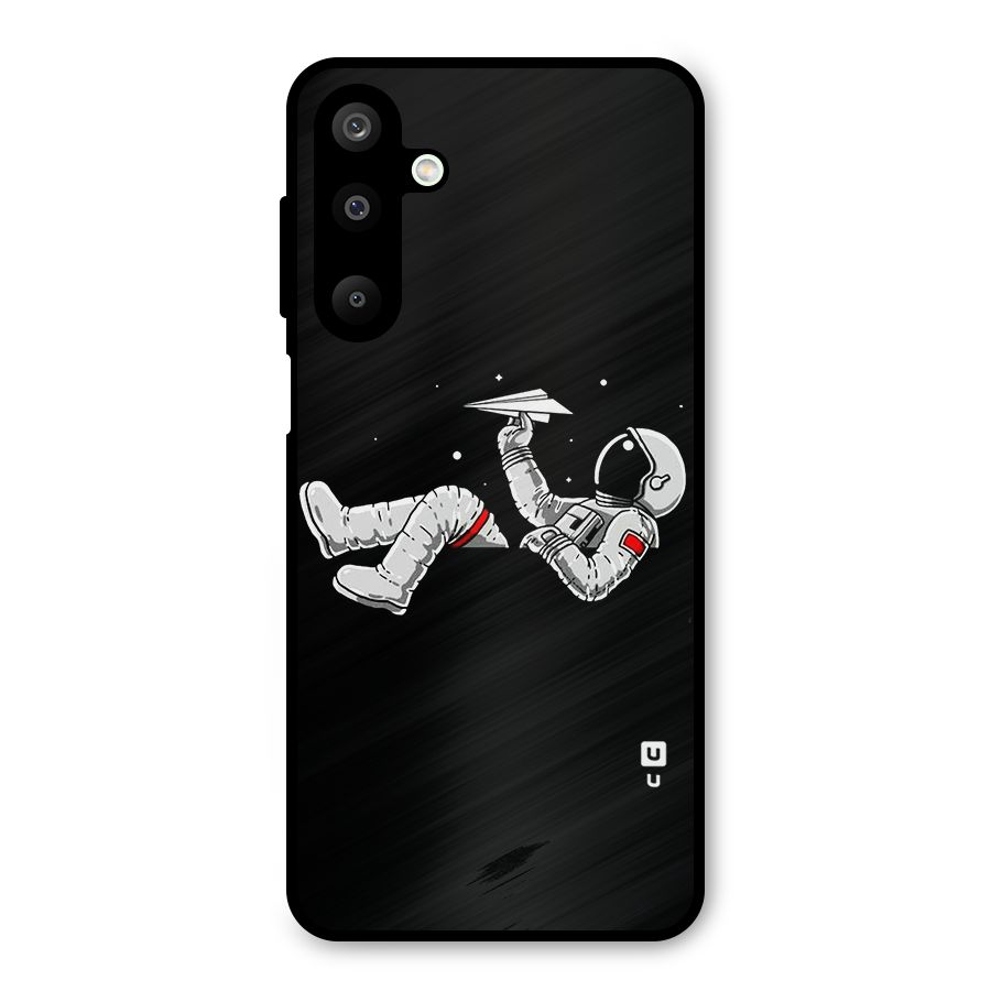 Astronaut Aeroplane Metal Back Case for Galaxy M16