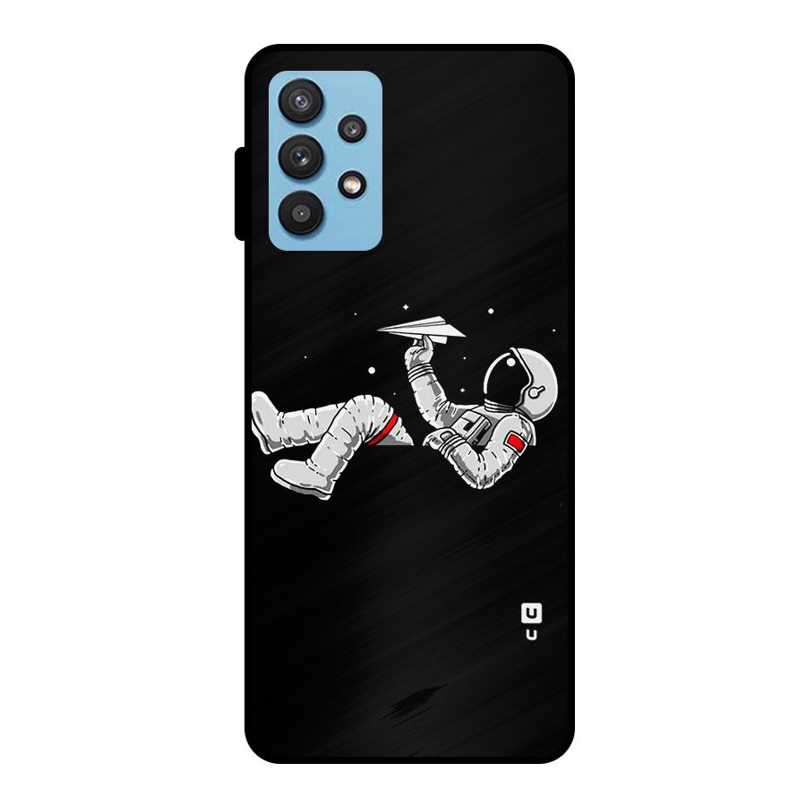 Astronaut Aeroplane Metal Back Case for Galaxy M32 5G