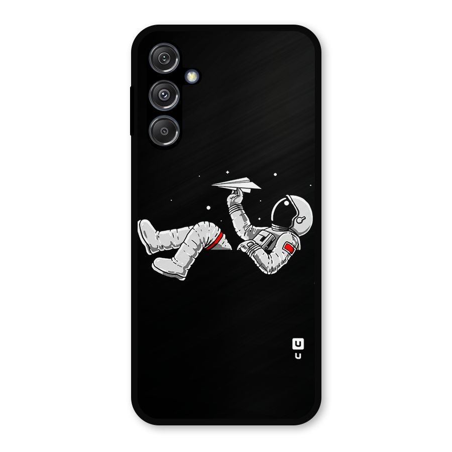 Astronaut Aeroplane Metal Back Case for Galaxy M34 5G