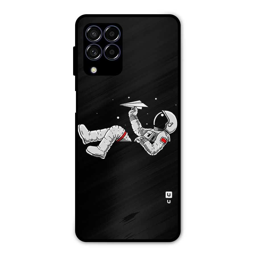 Astronaut Aeroplane Metal Back Case for Galaxy M53 5G