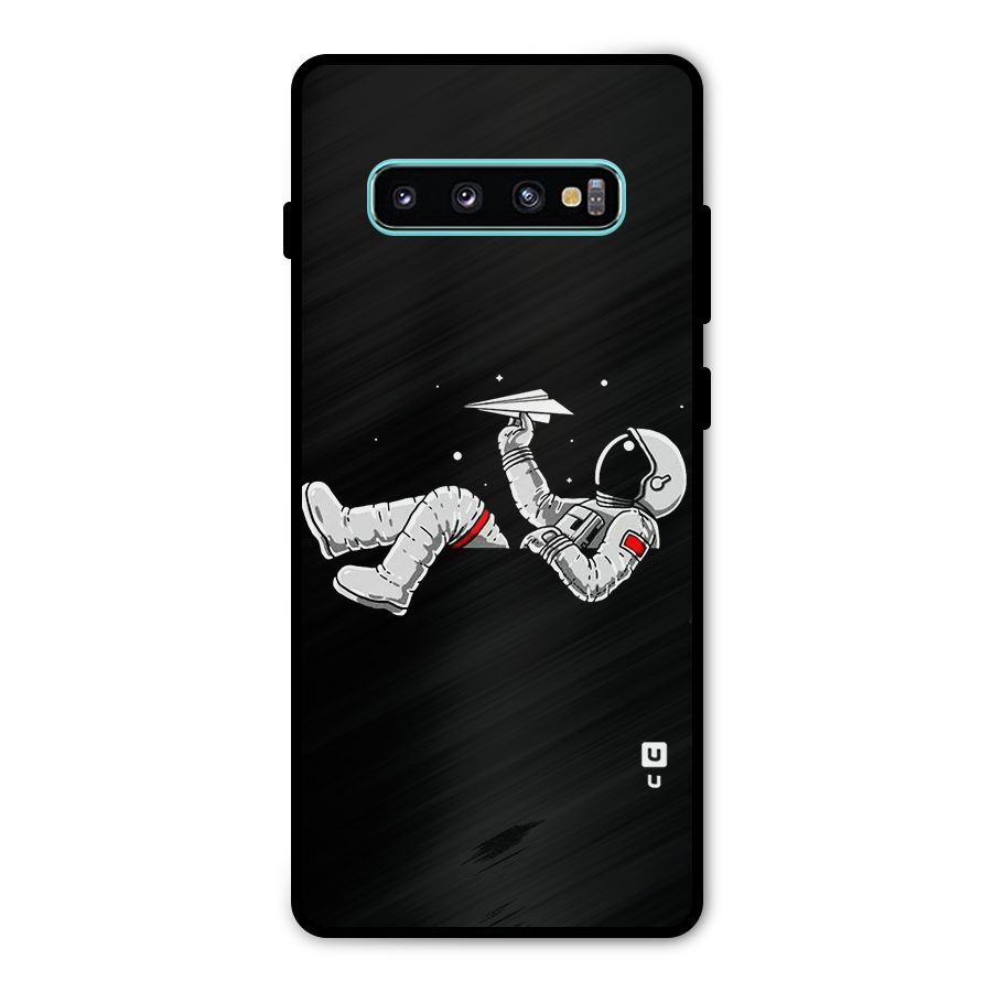 Astronaut Aeroplane Metal Back Case for Galaxy S10 Plus