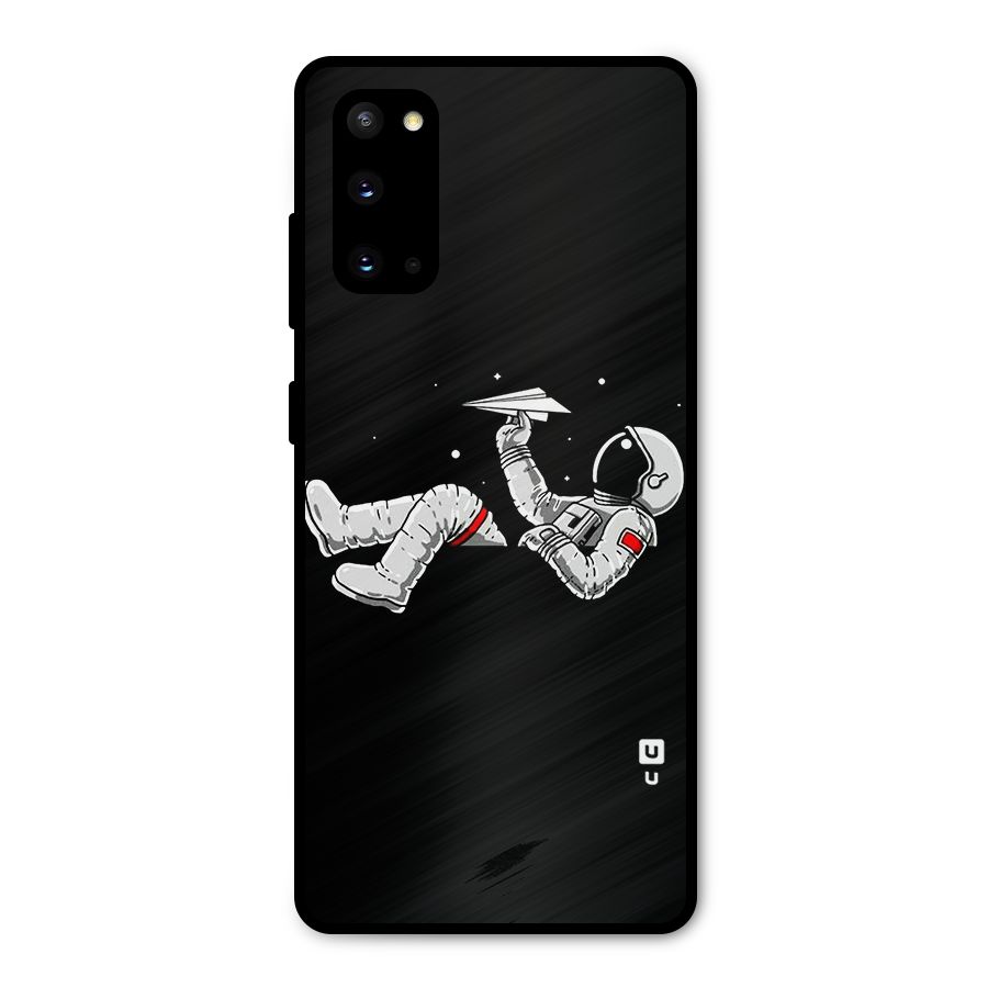 Astronaut Aeroplane Metal Back Case for Galaxy S20