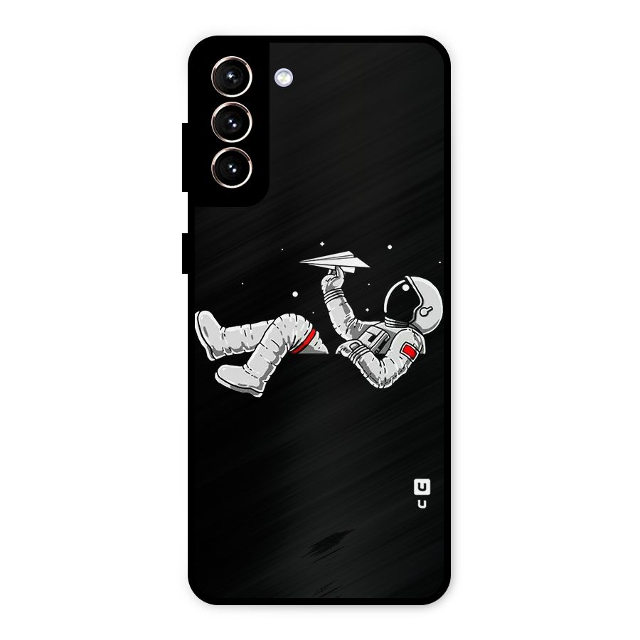 Astronaut Aeroplane Metal Back Case for Galaxy S21 Plus