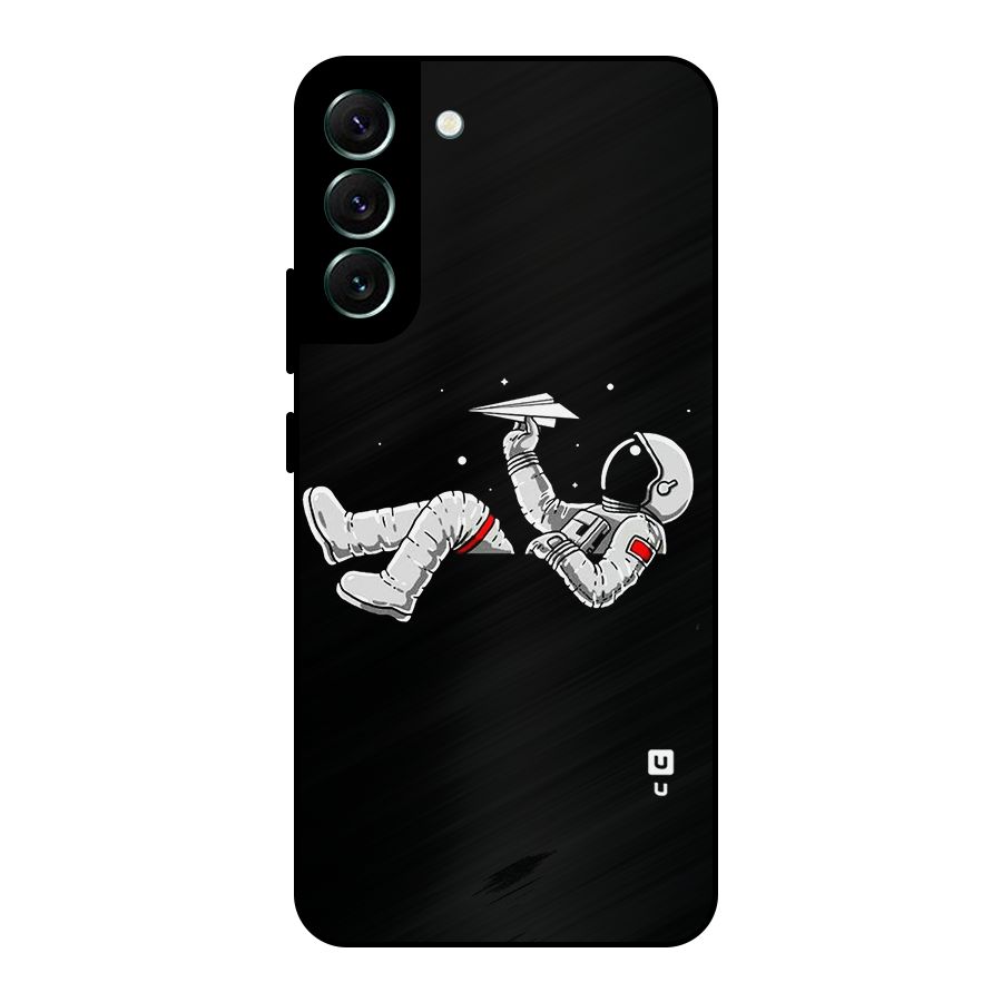 Astronaut Aeroplane Metal Back Case for Galaxy S22 Plus 5G