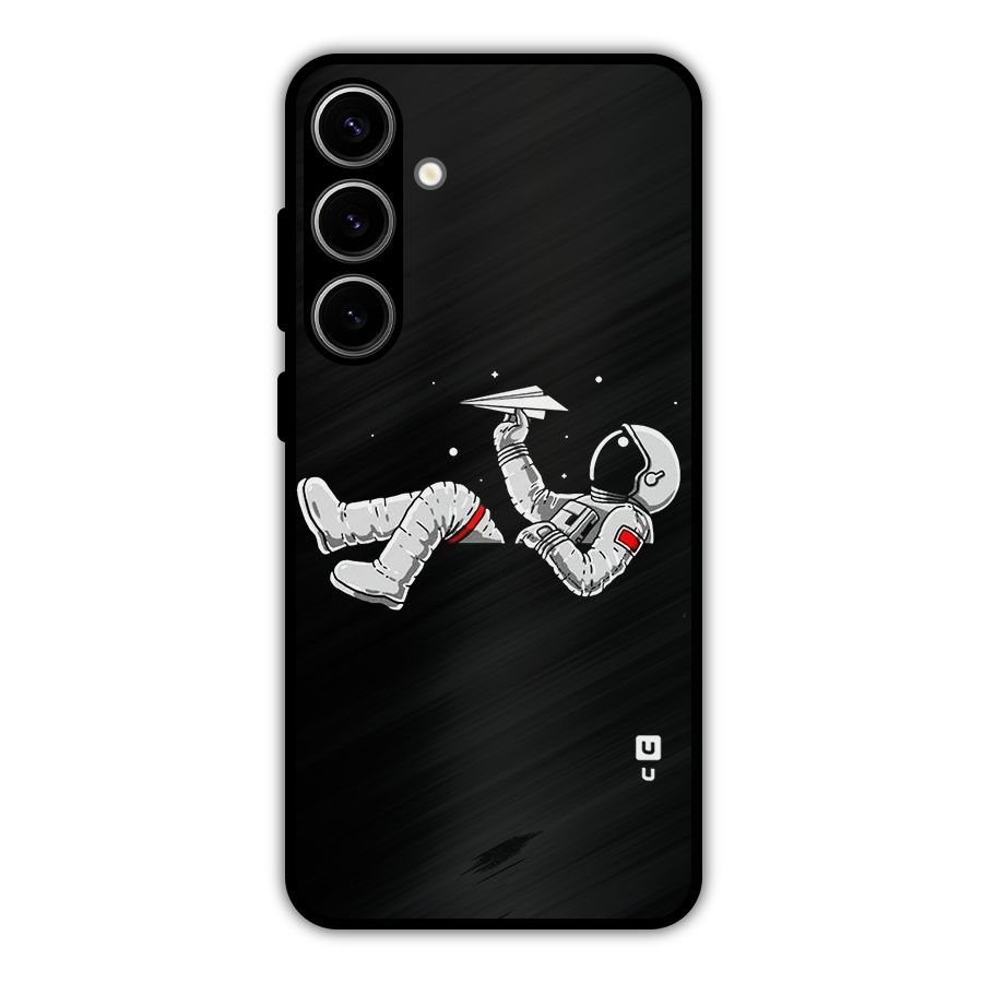 Astronaut Aeroplane Metal Back Case for Galaxy S24 Plus