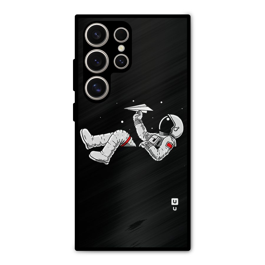 Astronaut Aeroplane Metal Back Case for Galaxy S24 Ultra