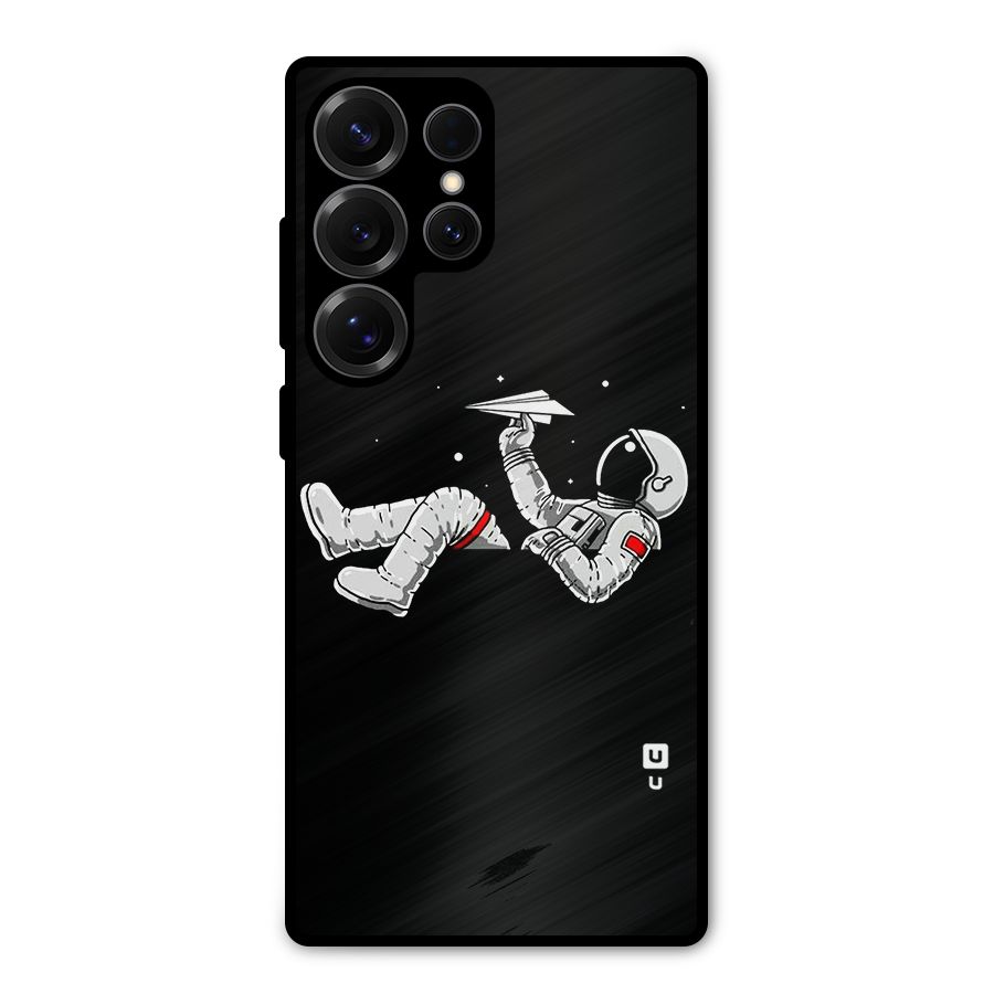 Astronaut Aeroplane Metal Back Case for Galaxy S25 Ultra