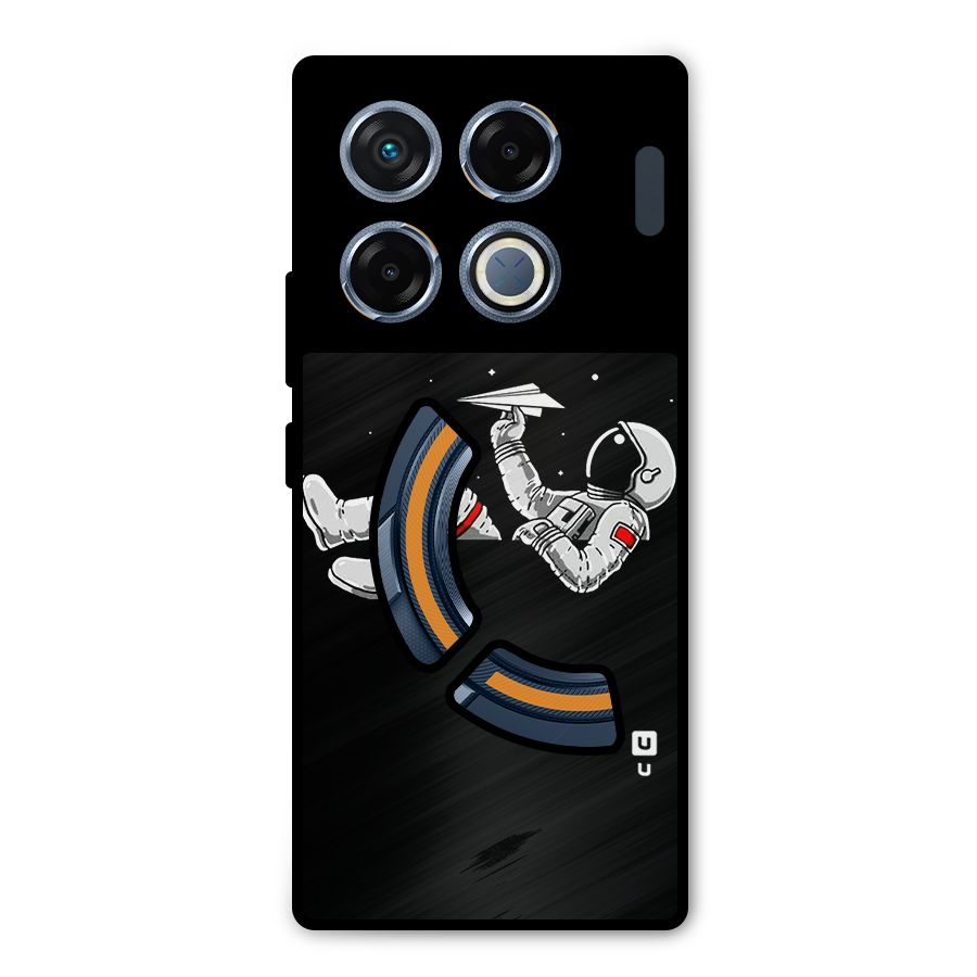 Astronaut Aeroplane Metal Back Case for Infinix GT 20 Pro