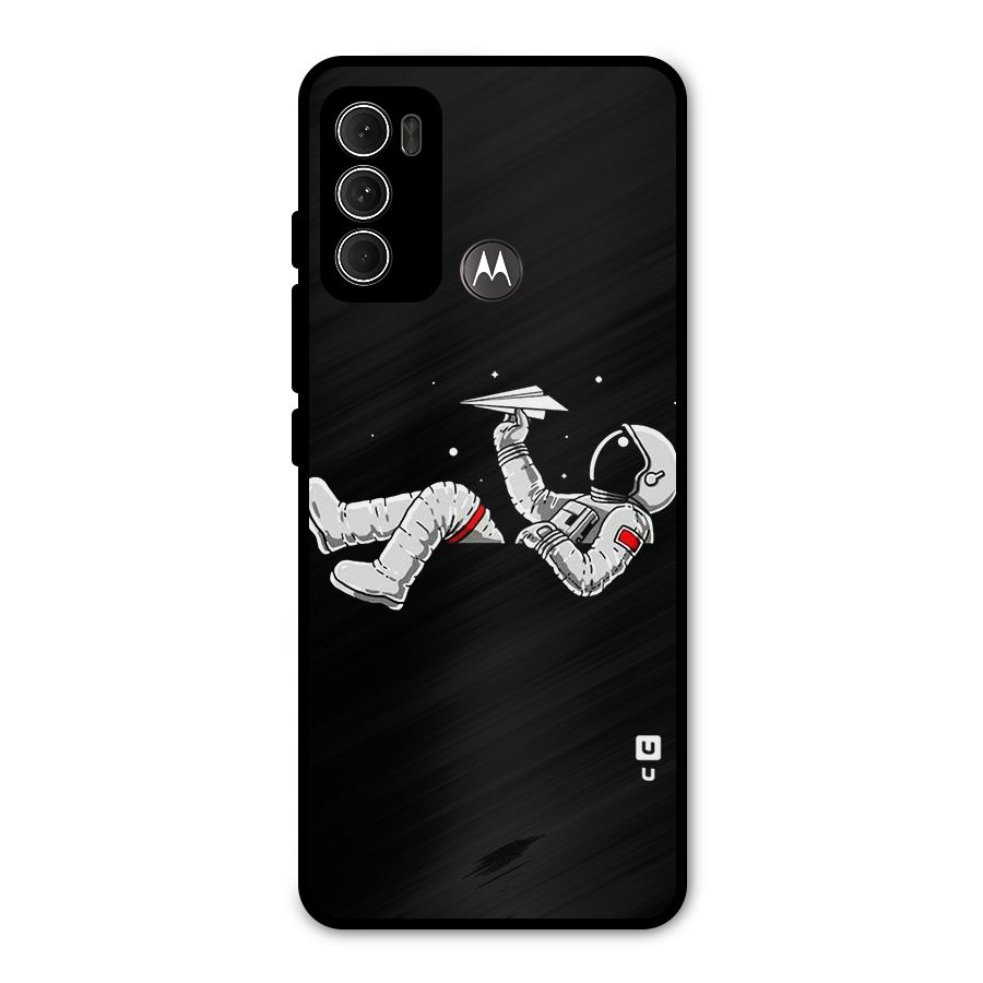 Astronaut Aeroplane Metal Back Case for Moto G60