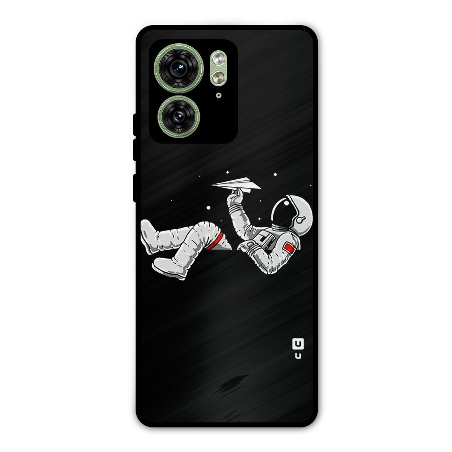 Astronaut Aeroplane Metal Back Case for Motorola Edge 40 5G