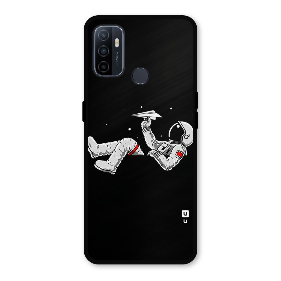Astronaut Aeroplane Metal Back Case for Oppo A53