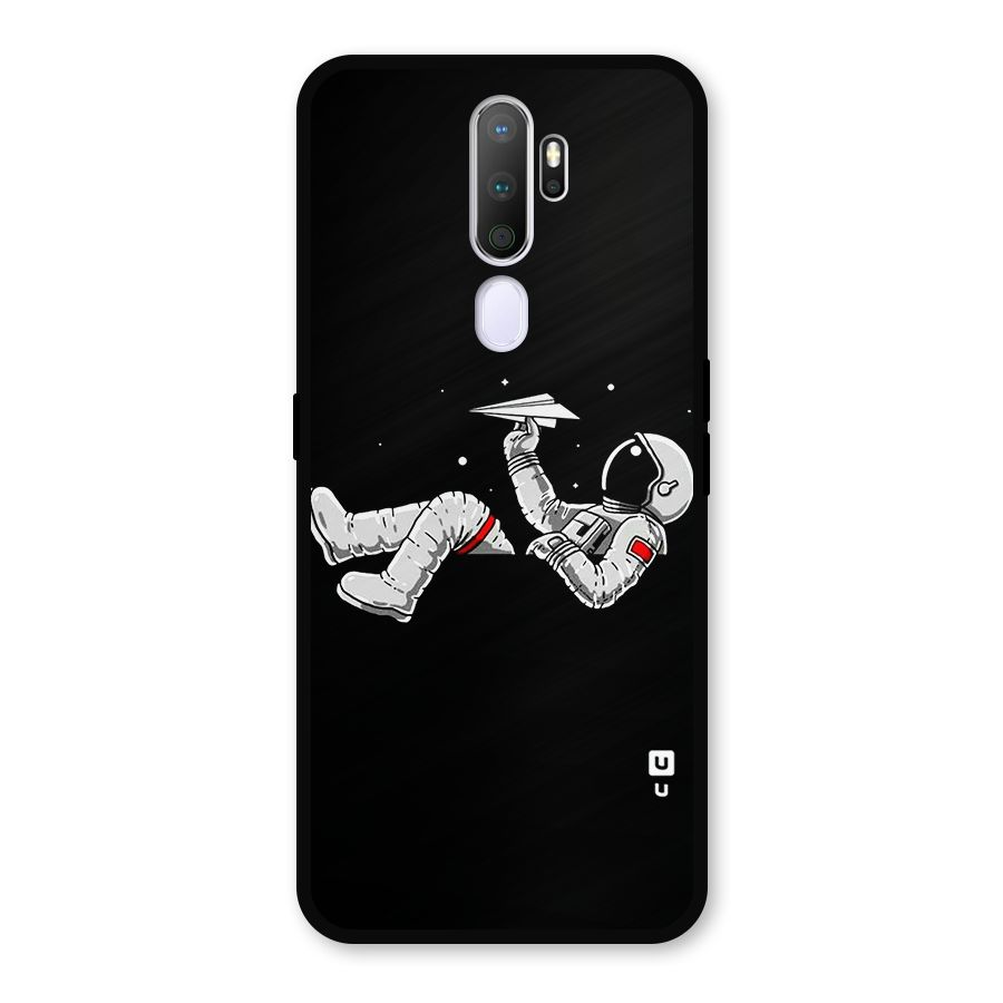 Astronaut Aeroplane Metal Back Case for Oppo A9 (2020)