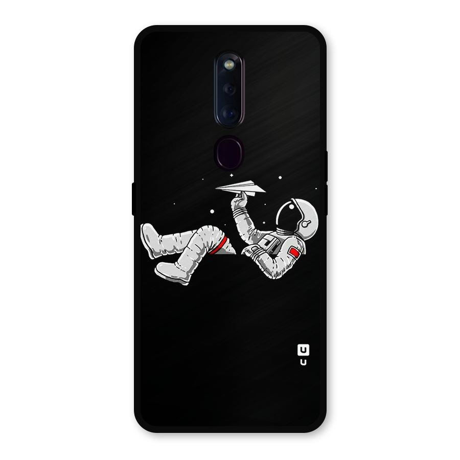 Astronaut Aeroplane Metal Back Case for Oppo F11 Pro