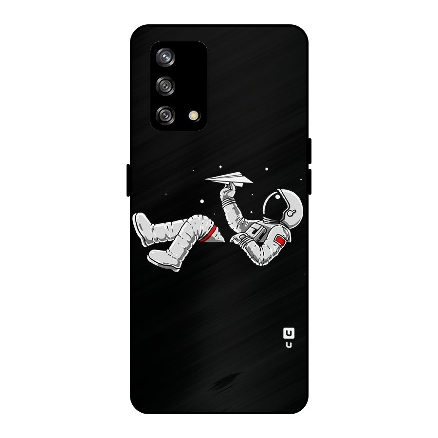 Astronaut Aeroplane Metal Back Case for Oppo F19
