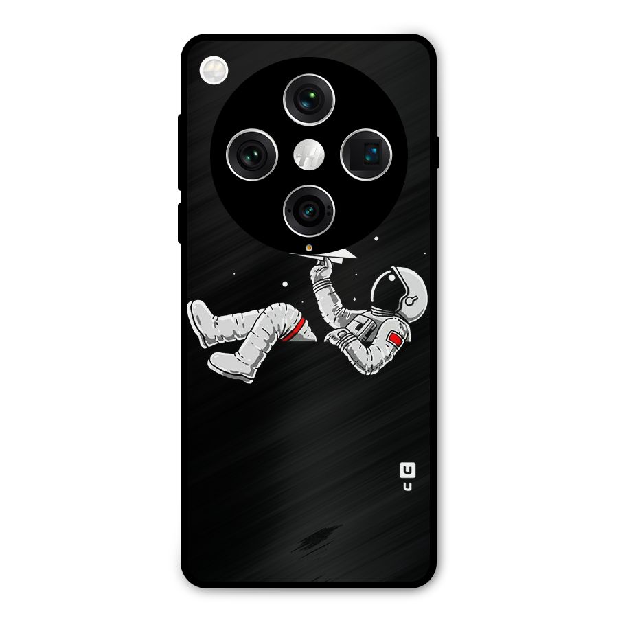 Astronaut Aeroplane Metal Back Case for Oppo Find X8 Pro