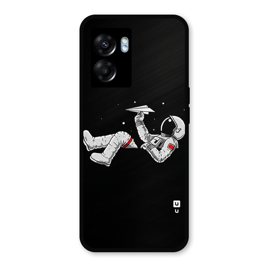 Astronaut Aeroplane Metal Back Case for Oppo K10 (5G)