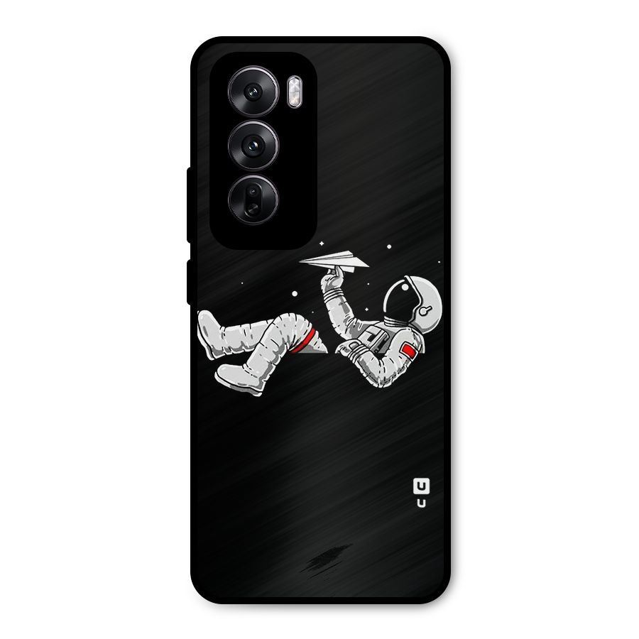 Astronaut Aeroplane Metal Back Case for Oppo Reno12