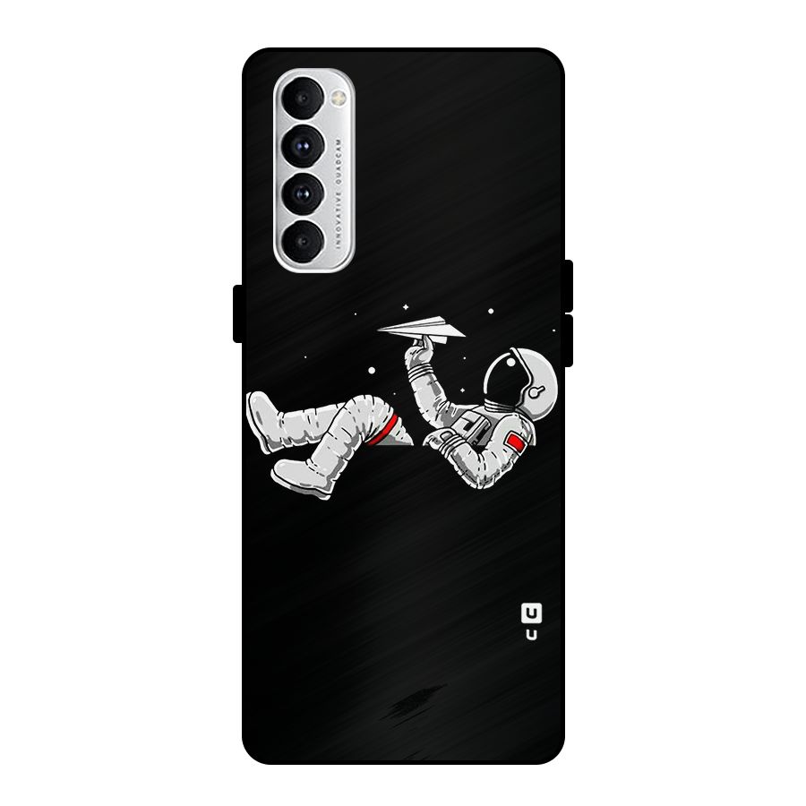 Astronaut Aeroplane Metal Back Case for Oppo Reno4 Pro
