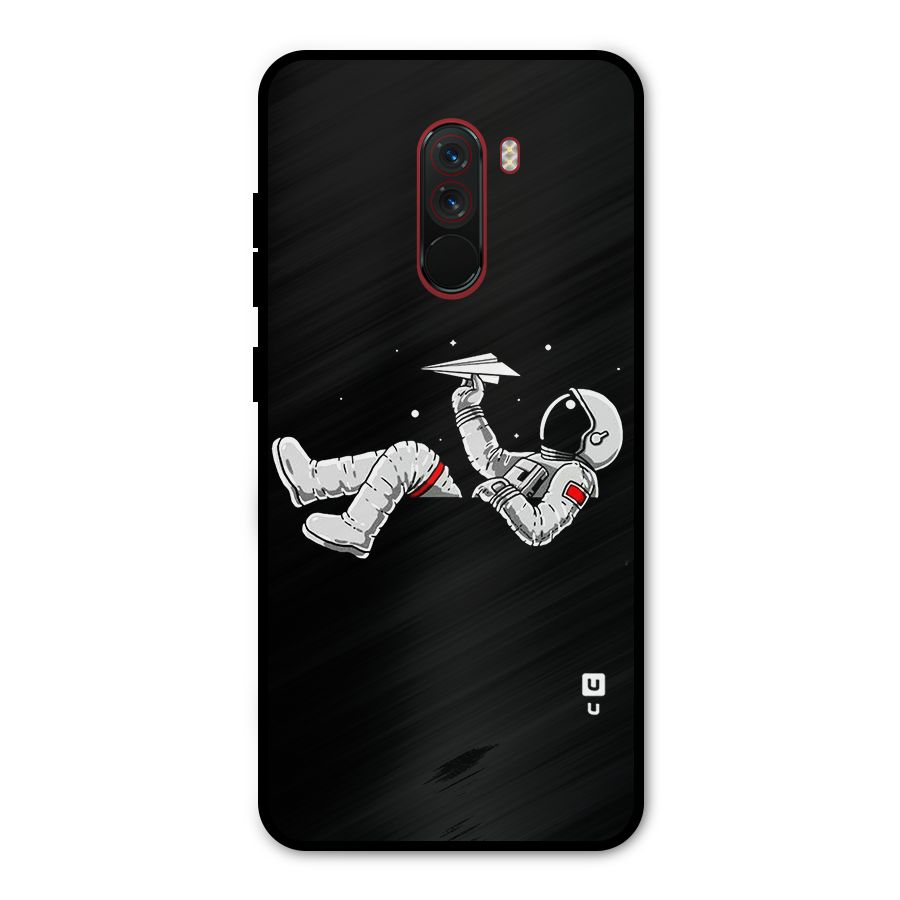 Astronaut Aeroplane Metal Back Case for Poco F1