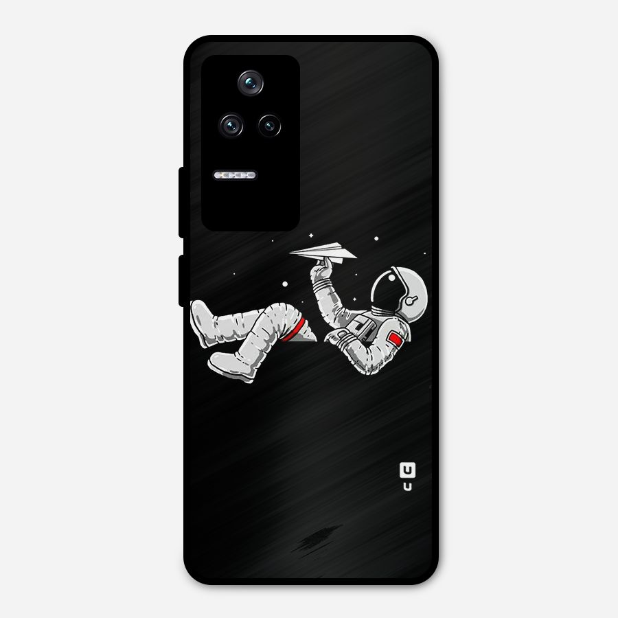 Astronaut Aeroplane Metal Back Case for Poco F4 5G