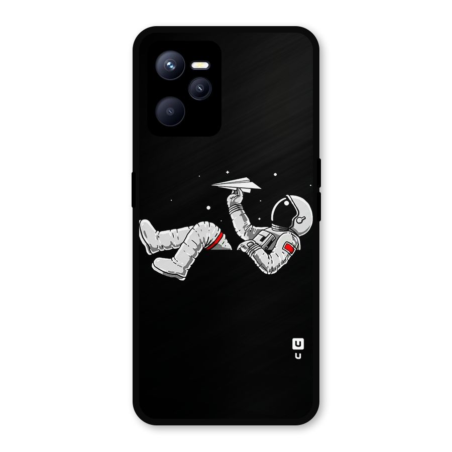 Astronaut Aeroplane Metal Back Case for Realme C35