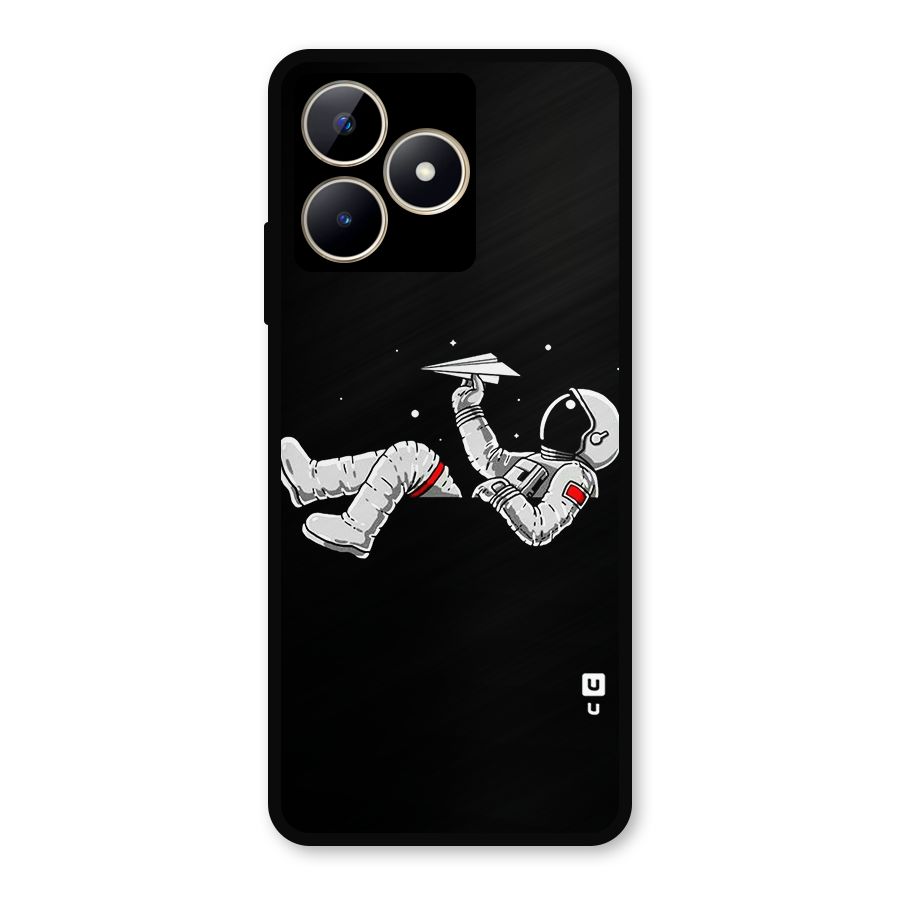 Astronaut Aeroplane Metal Back Case for Realme C53