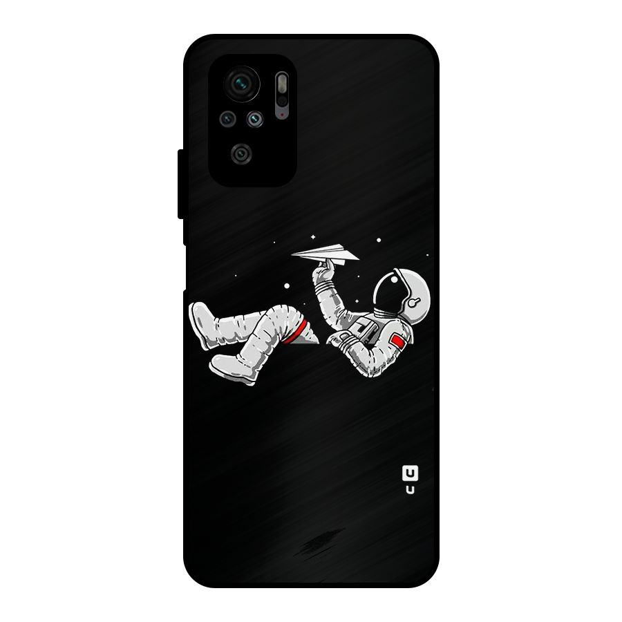 Astronaut Aeroplane Metal Back Case for Redmi Note 10S