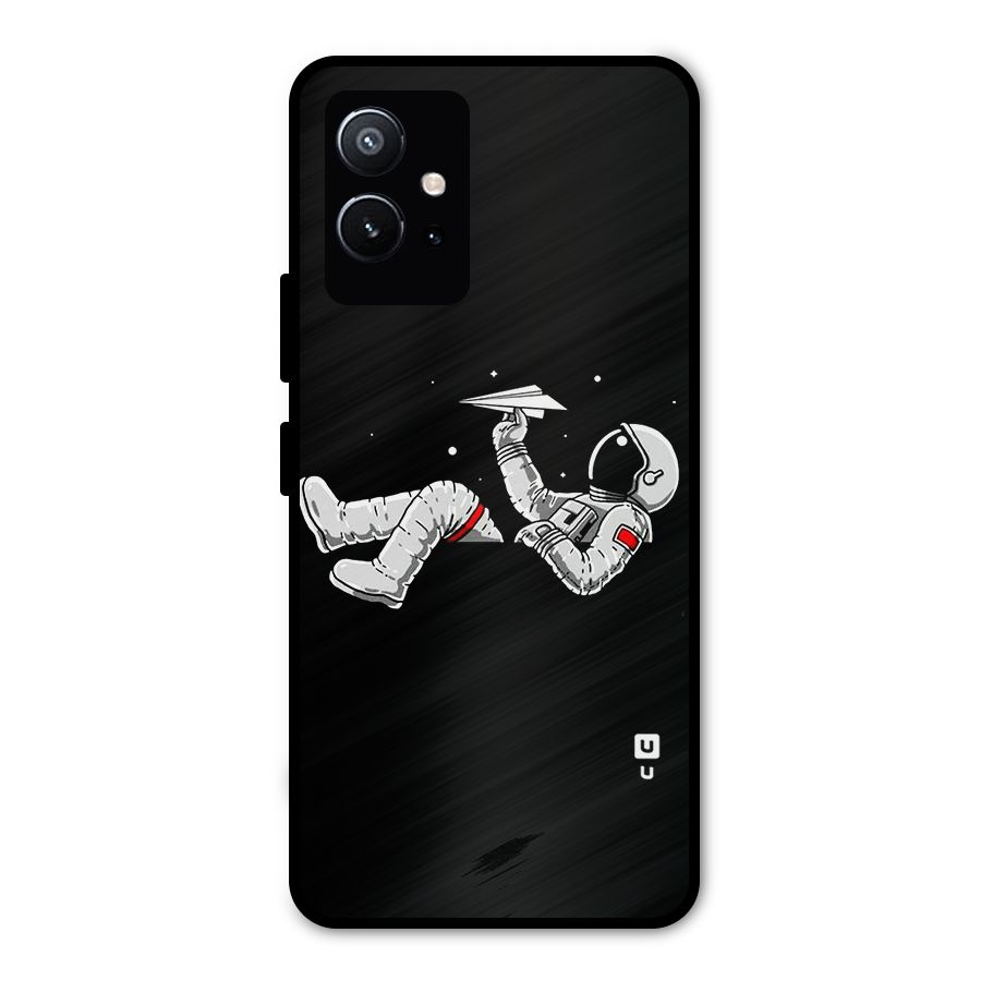 Astronaut Aeroplane Metal Back Case for Vivo T1 5G