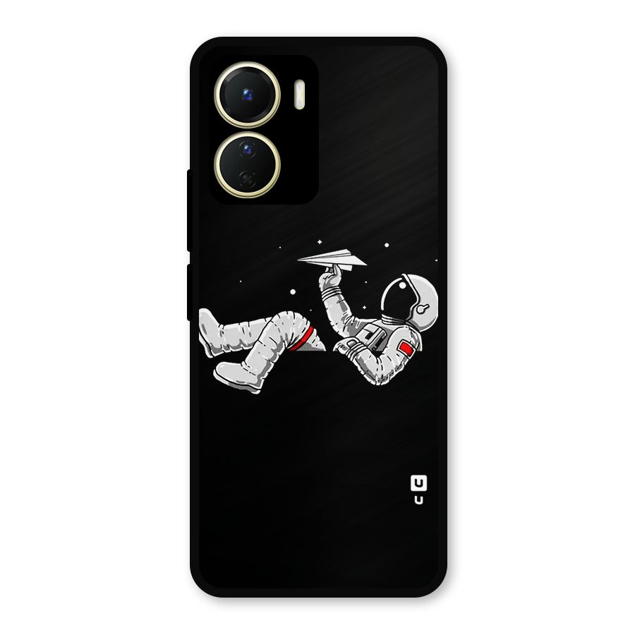 Astronaut Aeroplane Metal Back Case for Vivo T2x