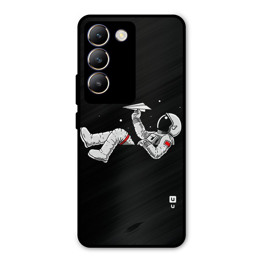Astronaut Aeroplane Metal Back Case for Vivo T3 5G