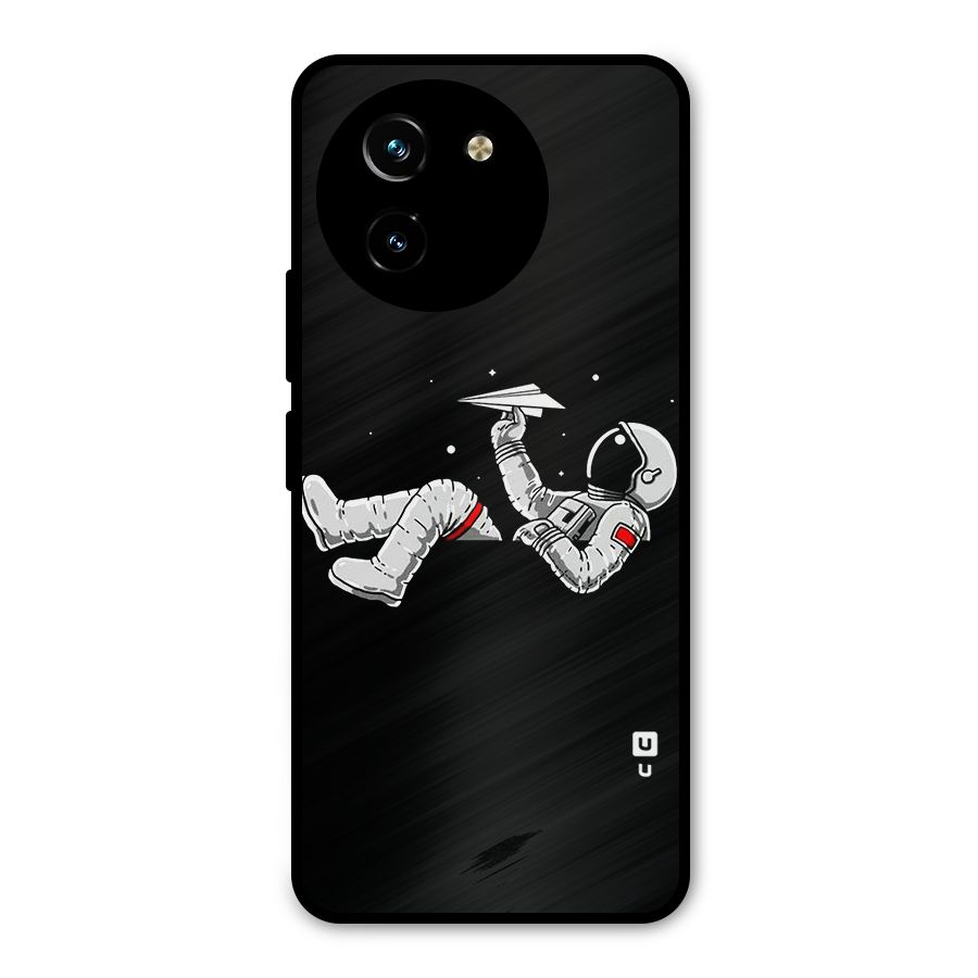 Astronaut Aeroplane Metal Back Case for Vivo T3x