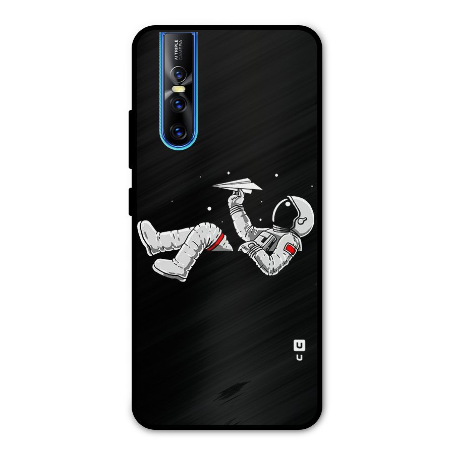 Astronaut Aeroplane Metal Back Case for Vivo V15 Pro