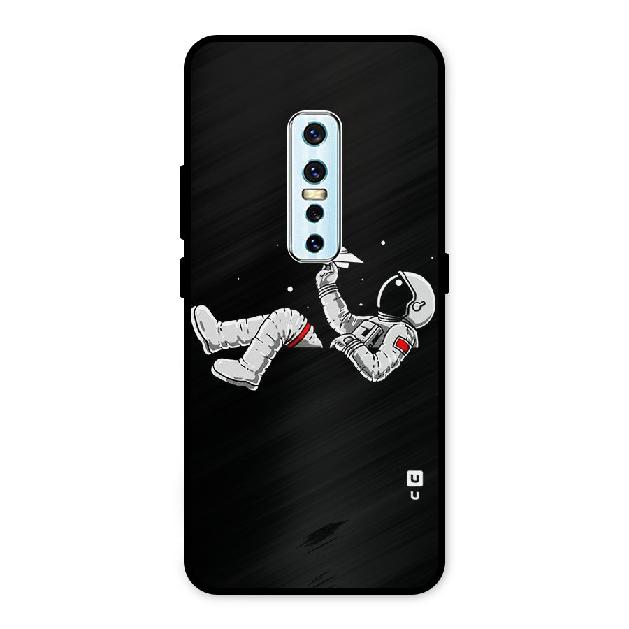 Astronaut Aeroplane Metal Back Case for Vivo V17 Pro