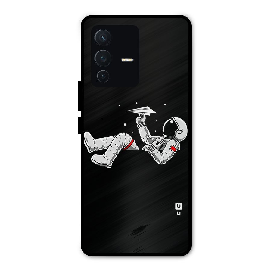 Astronaut Aeroplane Metal Back Case for Vivo V23 Pro