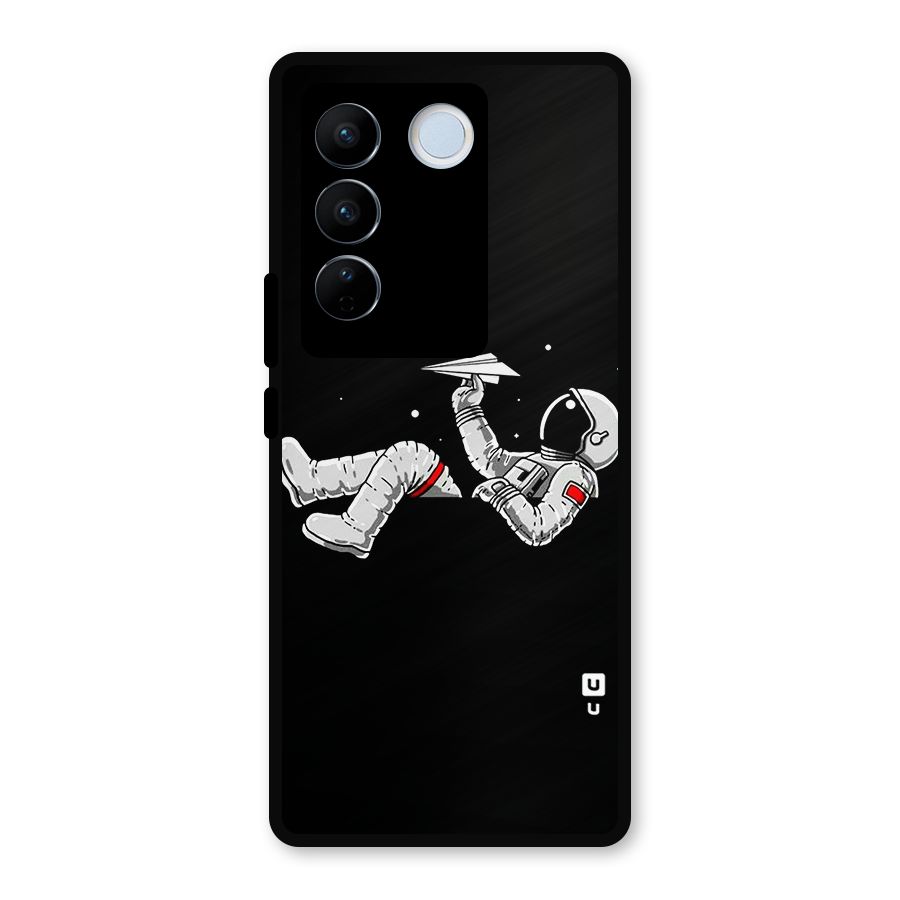 Astronaut Aeroplane Metal Back Case for Vivo V27