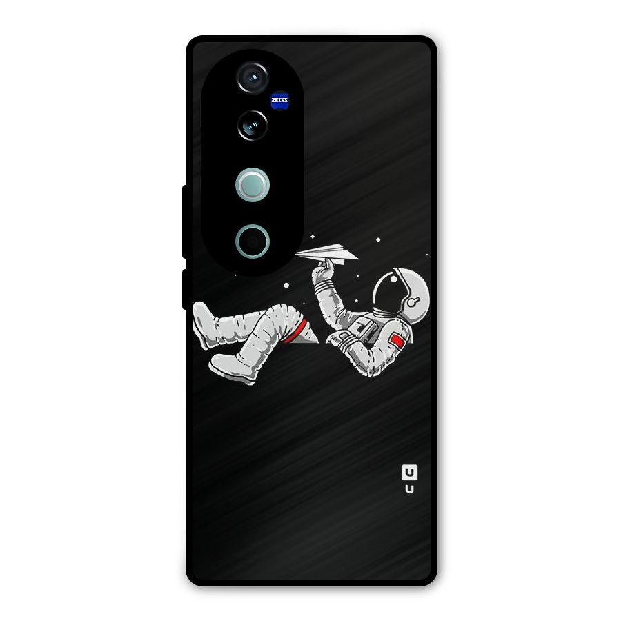 Astronaut Aeroplane Metal Back Case for Vivo V40