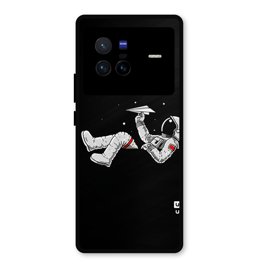 Astronaut Aeroplane Metal Back Case for Vivo X80