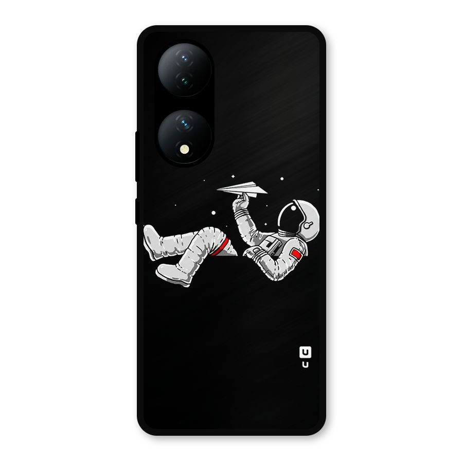 Astronaut Aeroplane Metal Back Case for Vivo Y100a