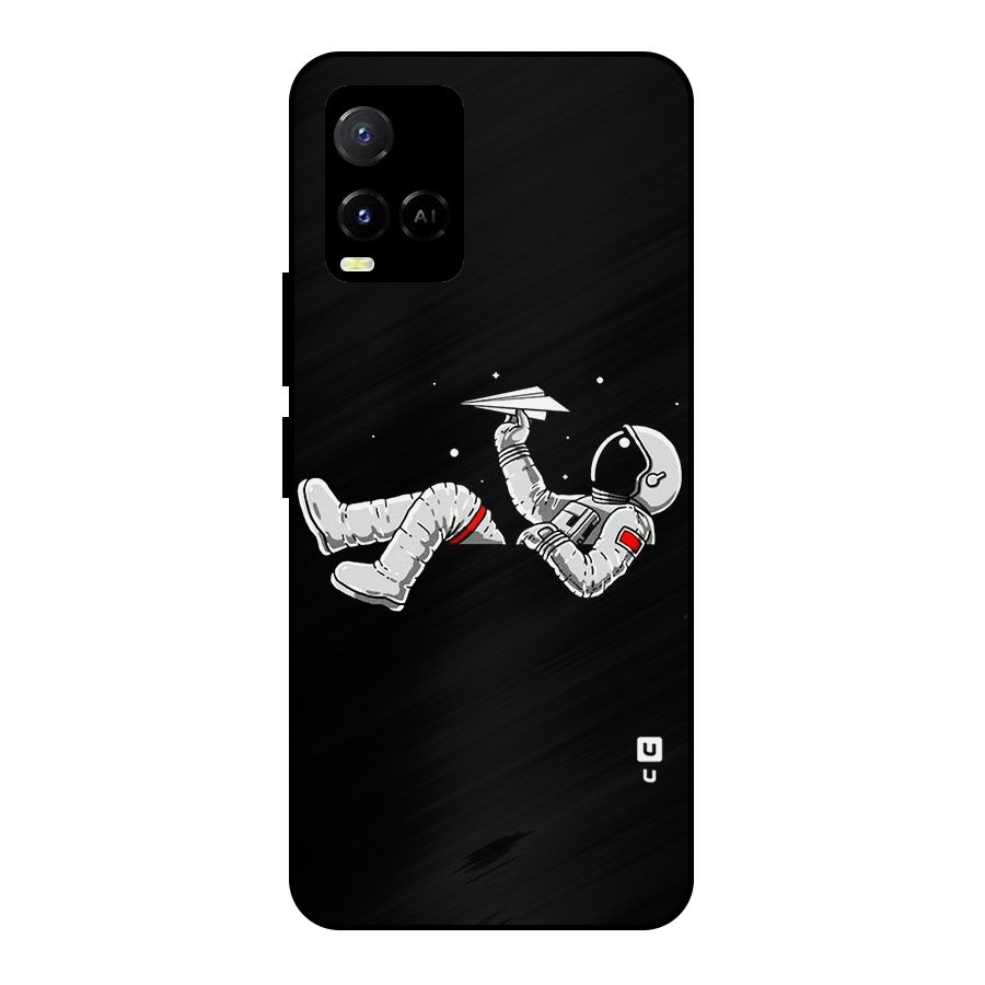 Astronaut Aeroplane Metal Back Case for Vivo Y21T